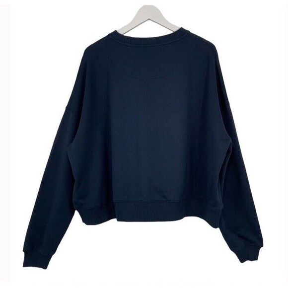 Coach Limited Edition Navy Airbrush Embroidered Crew Terry Sweatshirt Boxy XS - Picture 2 of 9